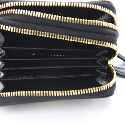 Prada Saffiano Metal Double Zip Coin Purse Black 6 of 10
