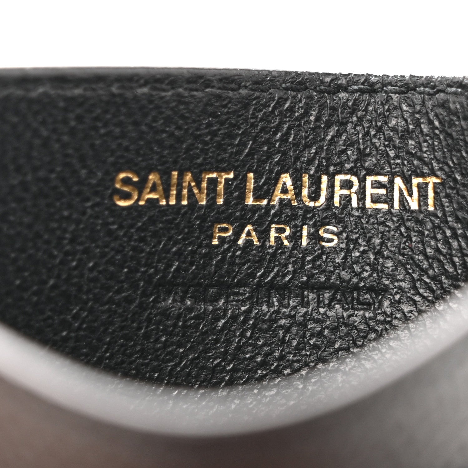 Saint Laurent Grain De Poudre Matelasse Chevron Monogram Credit Card Case Black 6 of 9