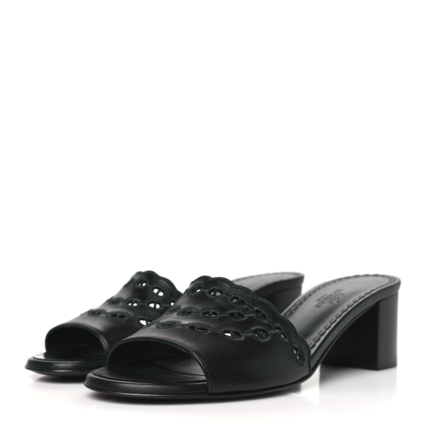 Lambskin Embroidered Gwladys Sandals 37.5 Black