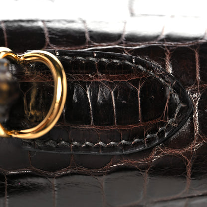 Hermes Shiny Niloticus Crocodile Kelly Sellier 28 Macassar 11 of 38
