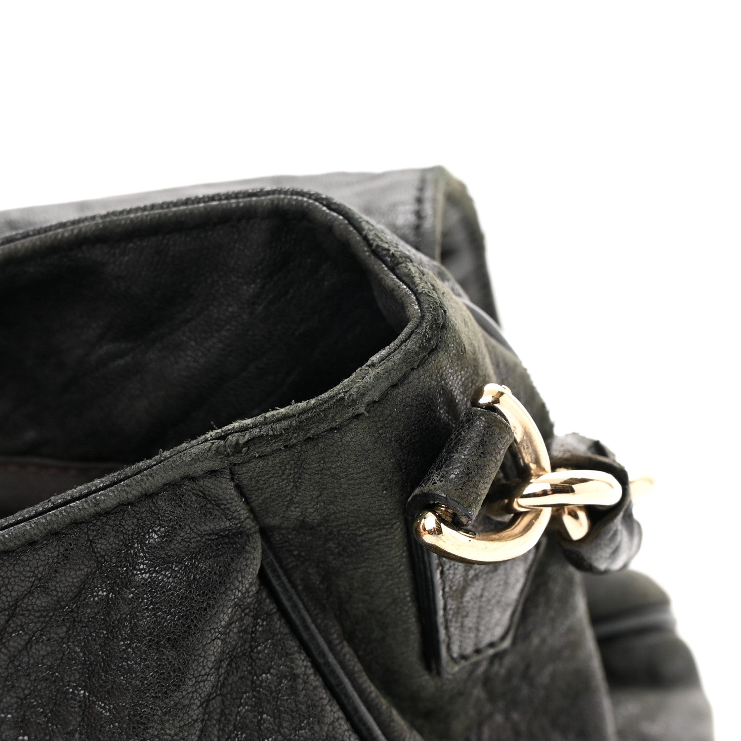 Fendi Crinkled Lambskin Mia Shoulder Flap Black 8 of 17