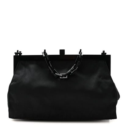 Prada Tessuto Nylon Kisslock Frame Shoulder Bag Black 1 of 9