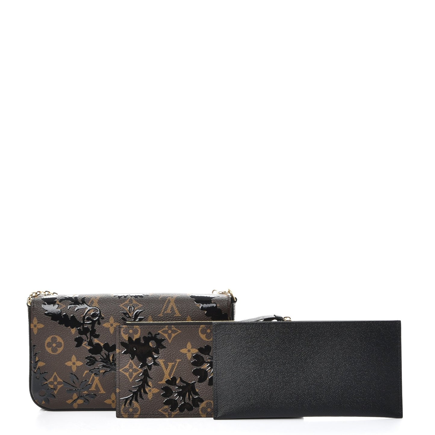 Monogram Blossom Pochette Felicie Chain Wallet Black