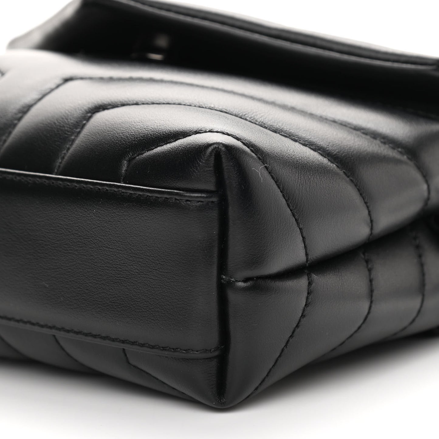 Calfskin Y Quilted Monogram Toy Loulou Crossbody Bag Black