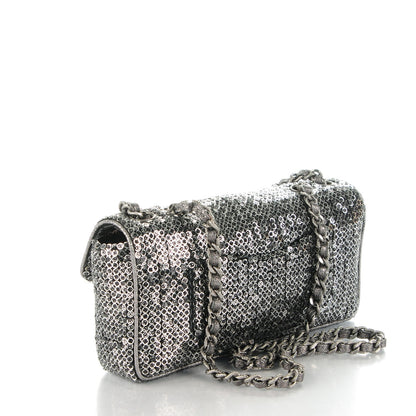 Chanel Sequin East West Flap Dark Silver 3 of 9