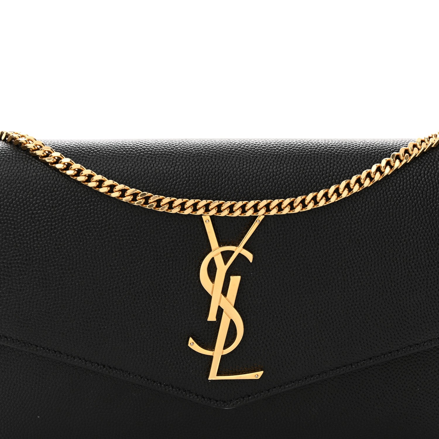 Saint Laurent Grain de Poudre Uptown Chain Wallet Black 8 of 11