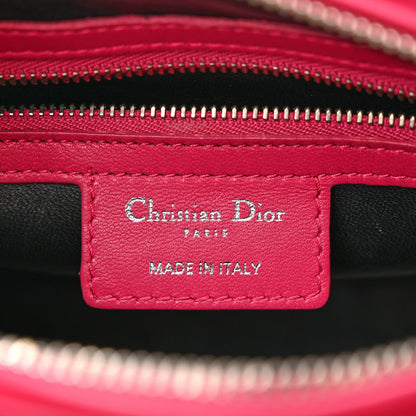 Christian Dior Lambskin Cannage Medium Tri-Color Lady Dior Fuchsia Anemone Black 6 of 20