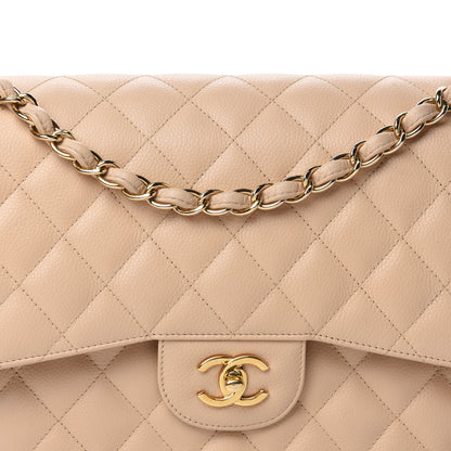 Chanel Caviar Quilted Jumbo Double Flap Beige Clair 11 of 11