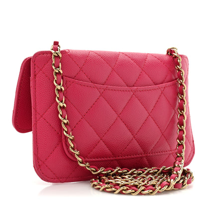 Chanel Caviar Fabric Quilted Foldable Tote With Chain Pink Multicolor 4 of 20
