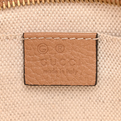Gucci Pebbled Calfskin Oval Soho Shoulder Bag Beige Camelia 6 of 11