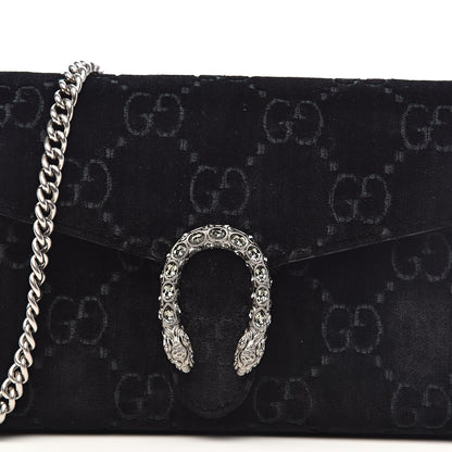 Gucci Velvet GG Monogram Mini Dionysus Chain Wallet Black 10 of 10