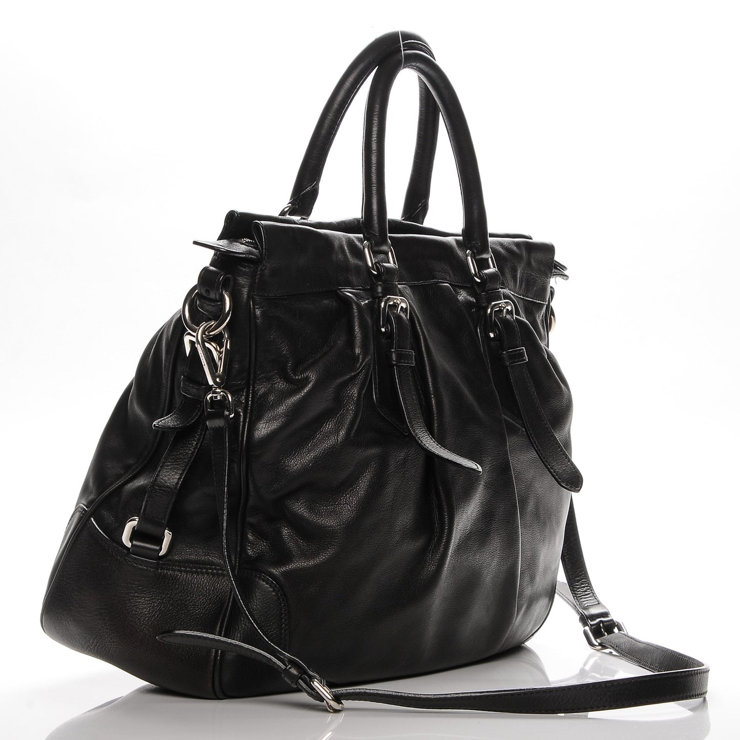 Soft Calf Shoulder Bag Nero Black