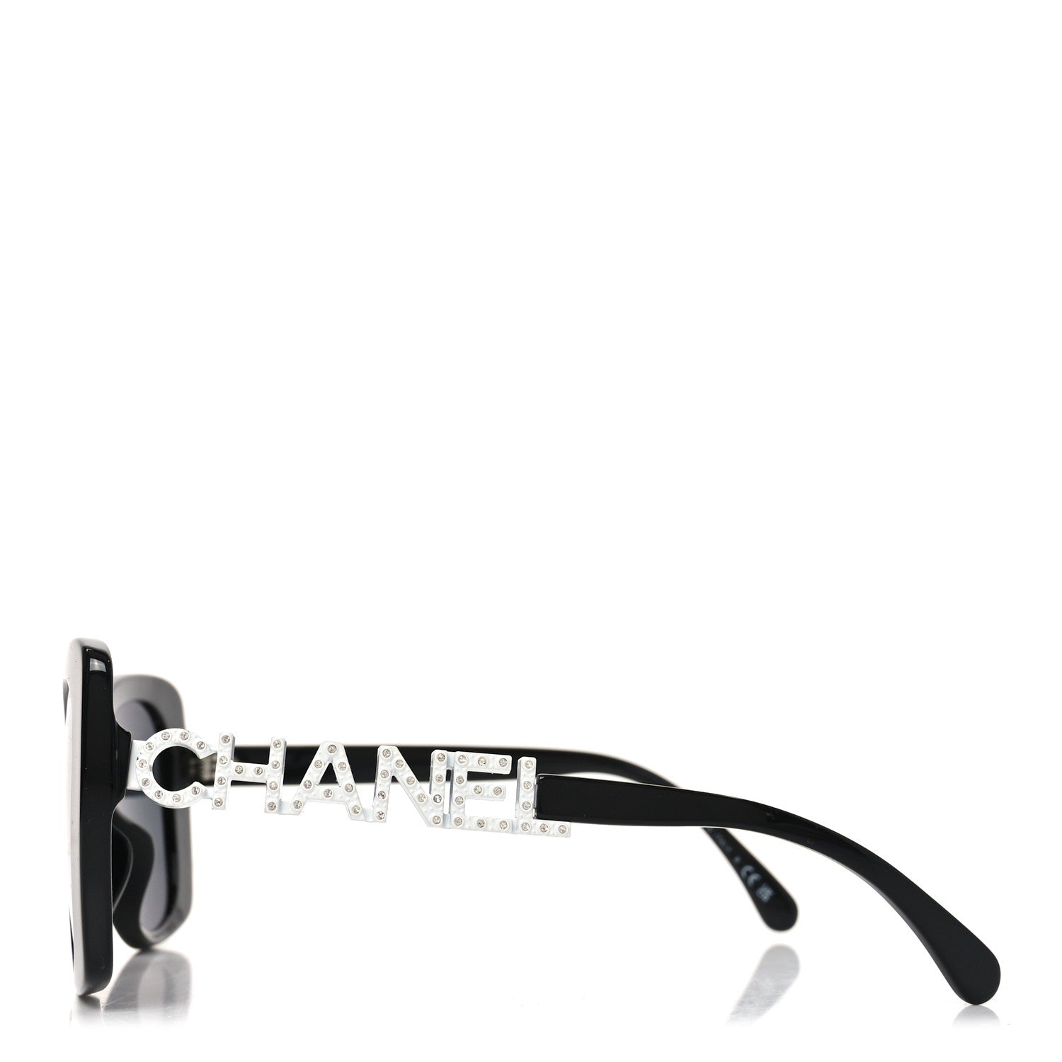 Chanel Acetate Strass Square Sunglasses 5422-B-A Black White 3 of 7