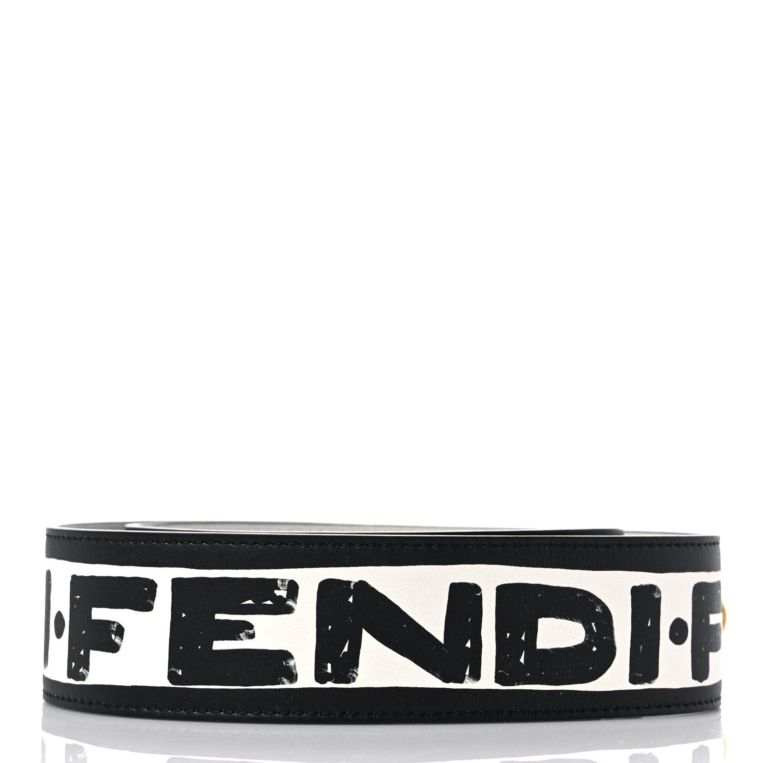 Fendi X JOSHUA VIDES Vitello Grace Logo Regular Strap You Optical White Black 2 of 5
