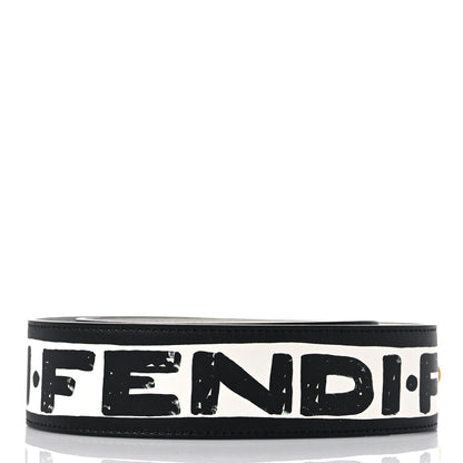 Fendi X JOSHUA VIDES Vitello Grace Logo Regular Strap You Optical White Black 2 of 5