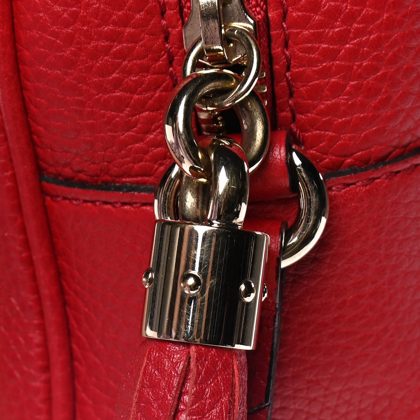 Pebbled Calfskin Small Soho Disco Bag Tabasco Red