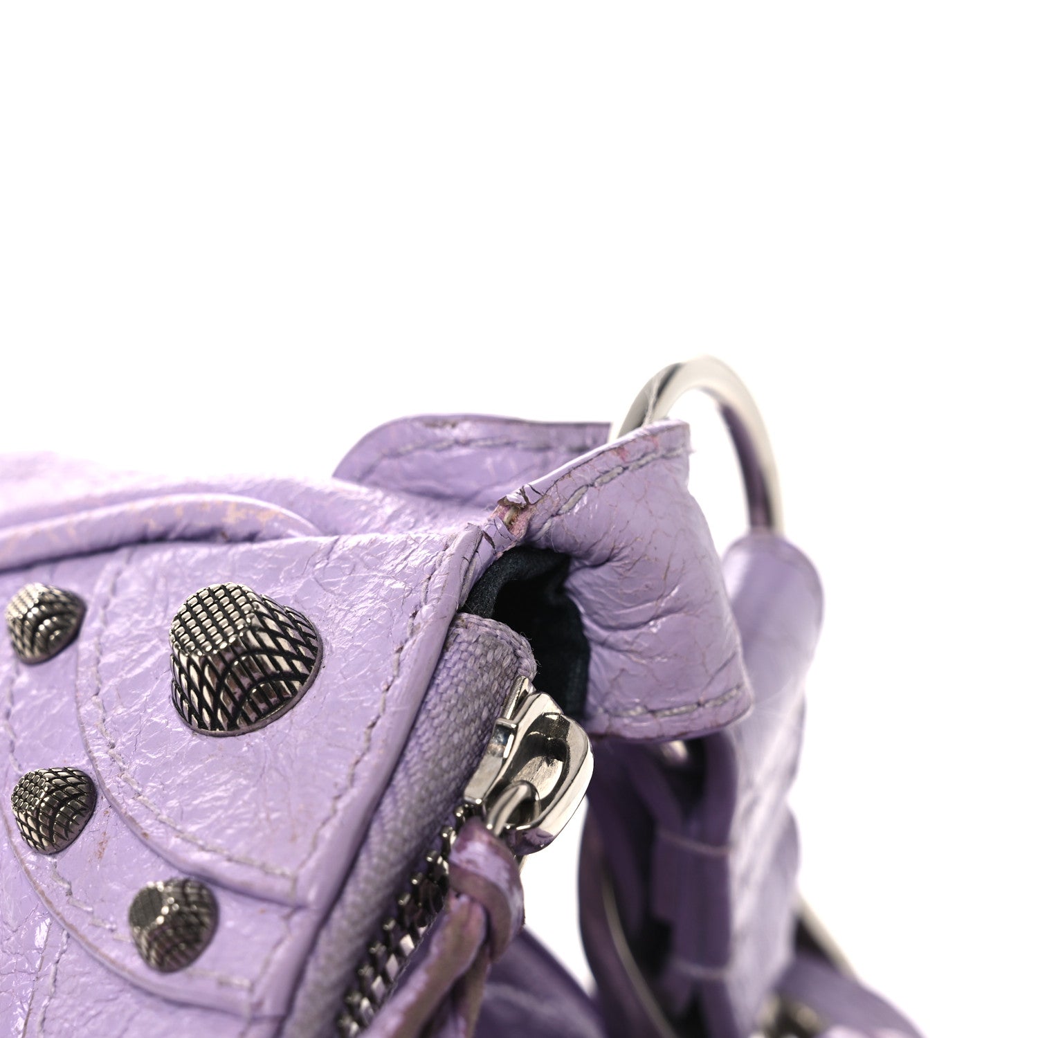 Balenciaga Extra Supple Calfskin Crocodile Embossed Le Cagole Shoulder Bag XS Lilac 16 of 18