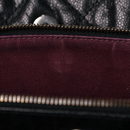 Chanel Crumpled Grained Calfskin Quilted CC Crave Tote Black 14 of 18