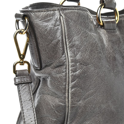 Prada Vitello Shine Top Handle Bag Fumo 16 of 25
