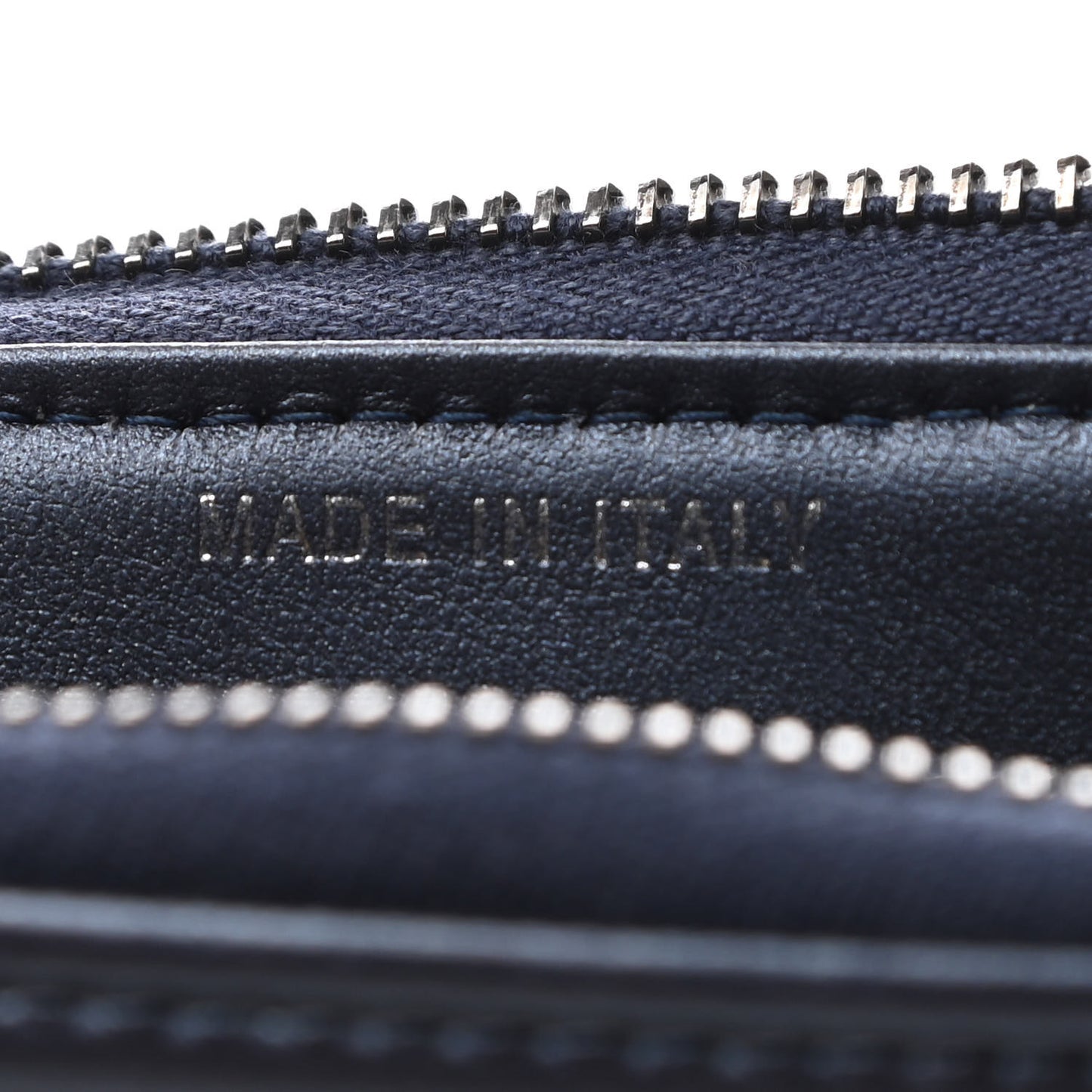 Metallic Caviar Quilted Small Zipped Boy Pouch Navy