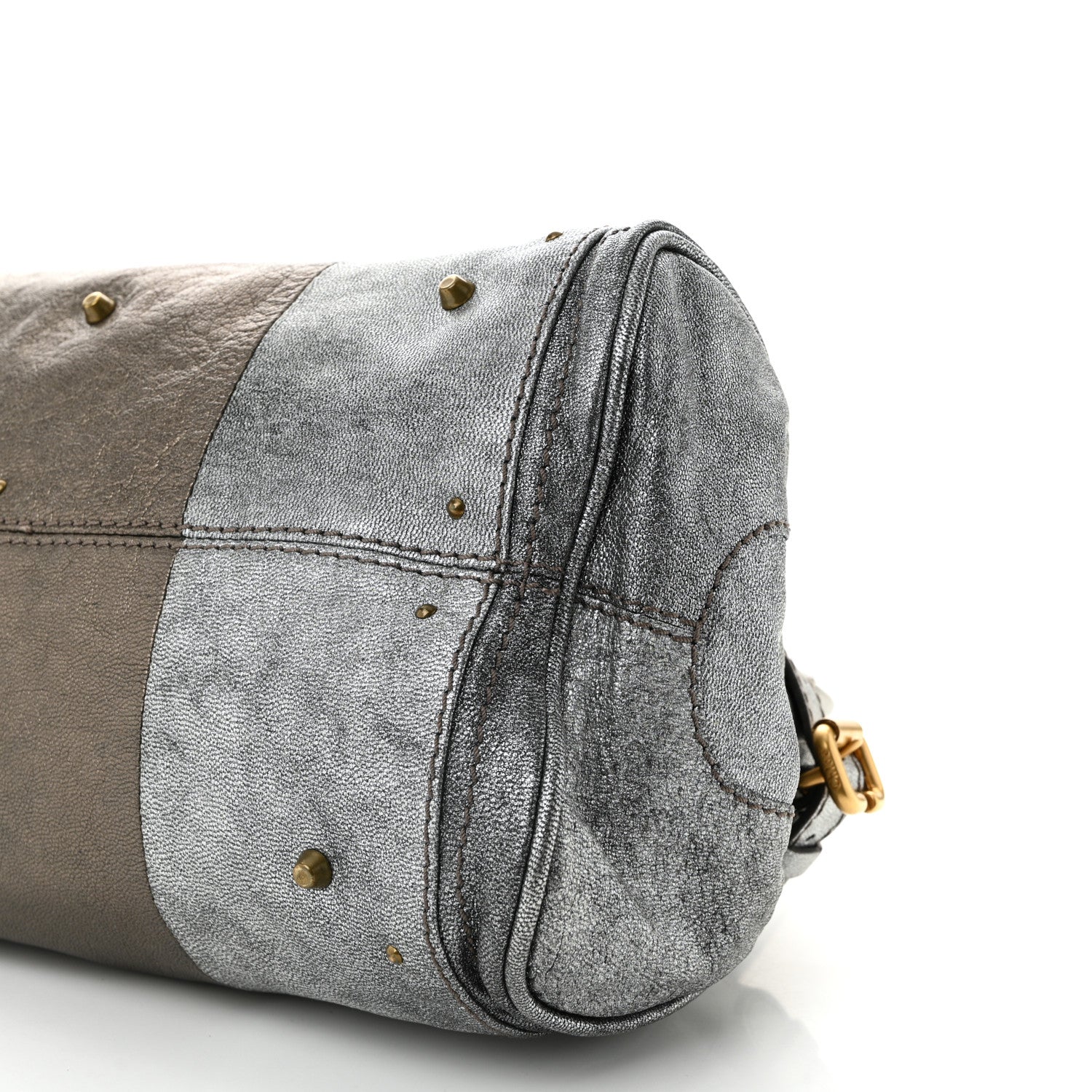 Chloe Metallic Calfskin Medium Paddington Satchel Steel 9 of 10