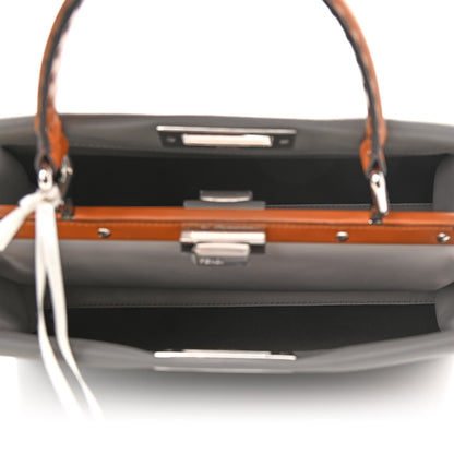 Fendi Calfskin Nappa Medium Peekaboo Iconic Satchel Moon Cuoio Ghiaia 5 of 9