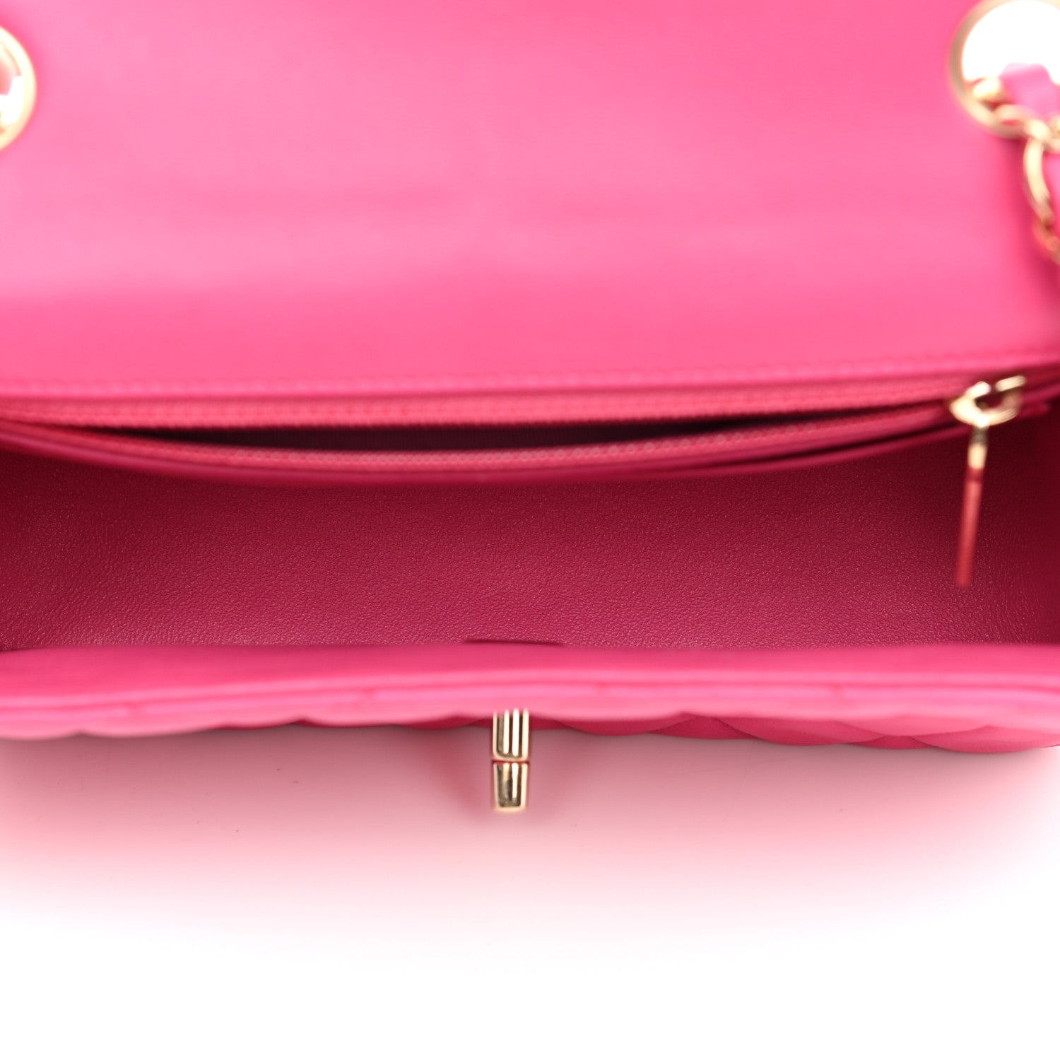 Chanel Lambskin Quilted Mini Rectangular Flap Fuchsia 6 of 11