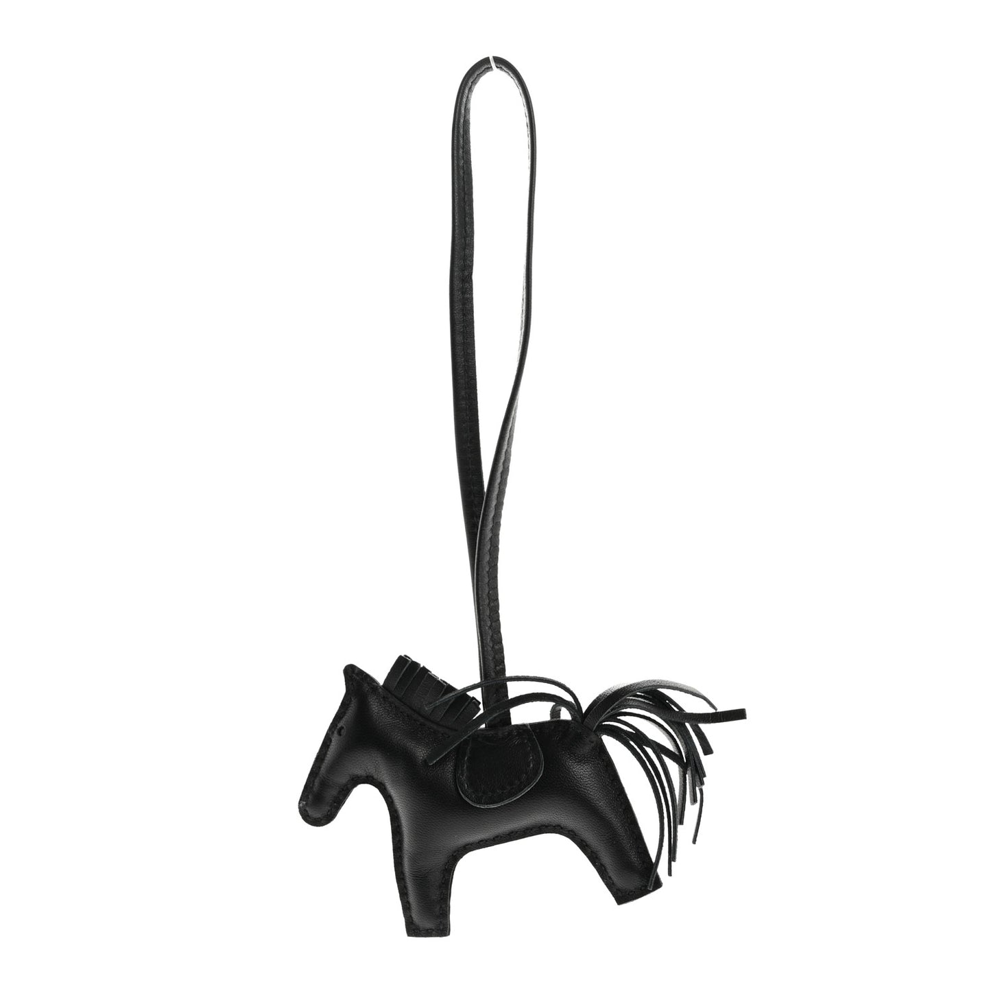 Milo Lambskin Grigri Rodeo Horse Bag Charm PM So Black