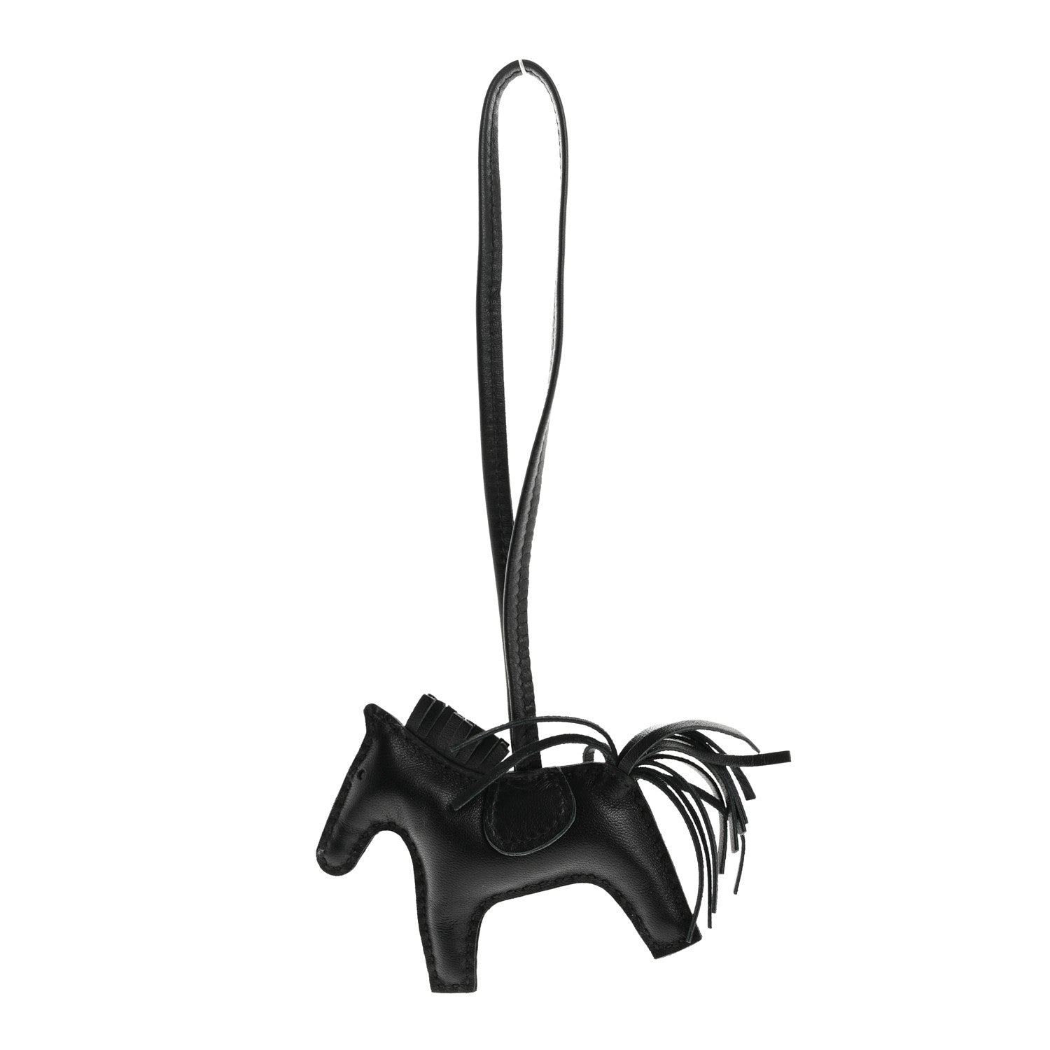 Hermes Milo Lambskin Grigri Rodeo Horse Bag Charm PM So Black 1 of 4