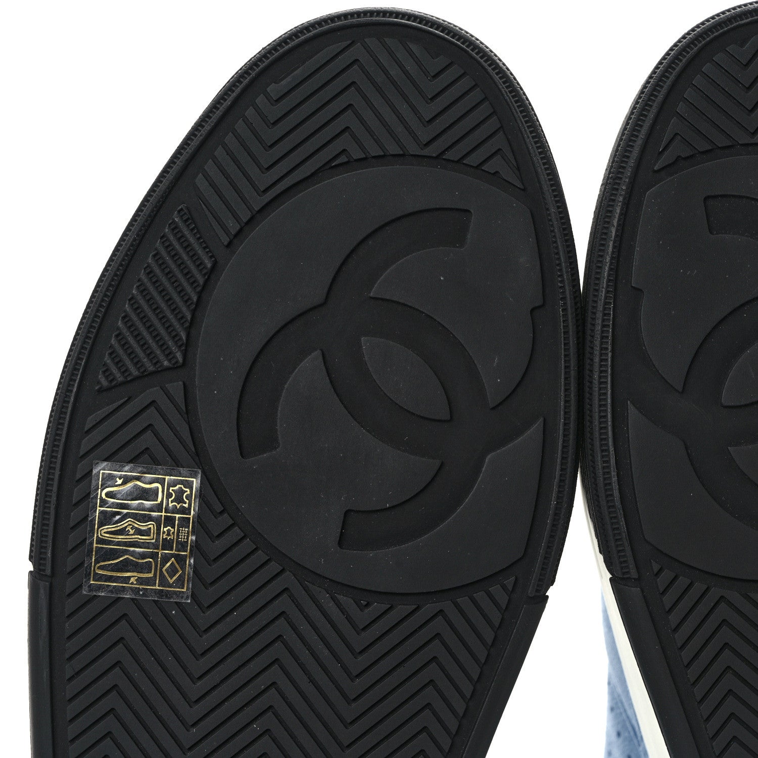 Chanel Suede Calfskin Womens CC Sneakers 41 Blue 6 of 8