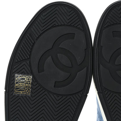 Chanel Suede Calfskin Womens CC Sneakers 41 Blue 6 of 8