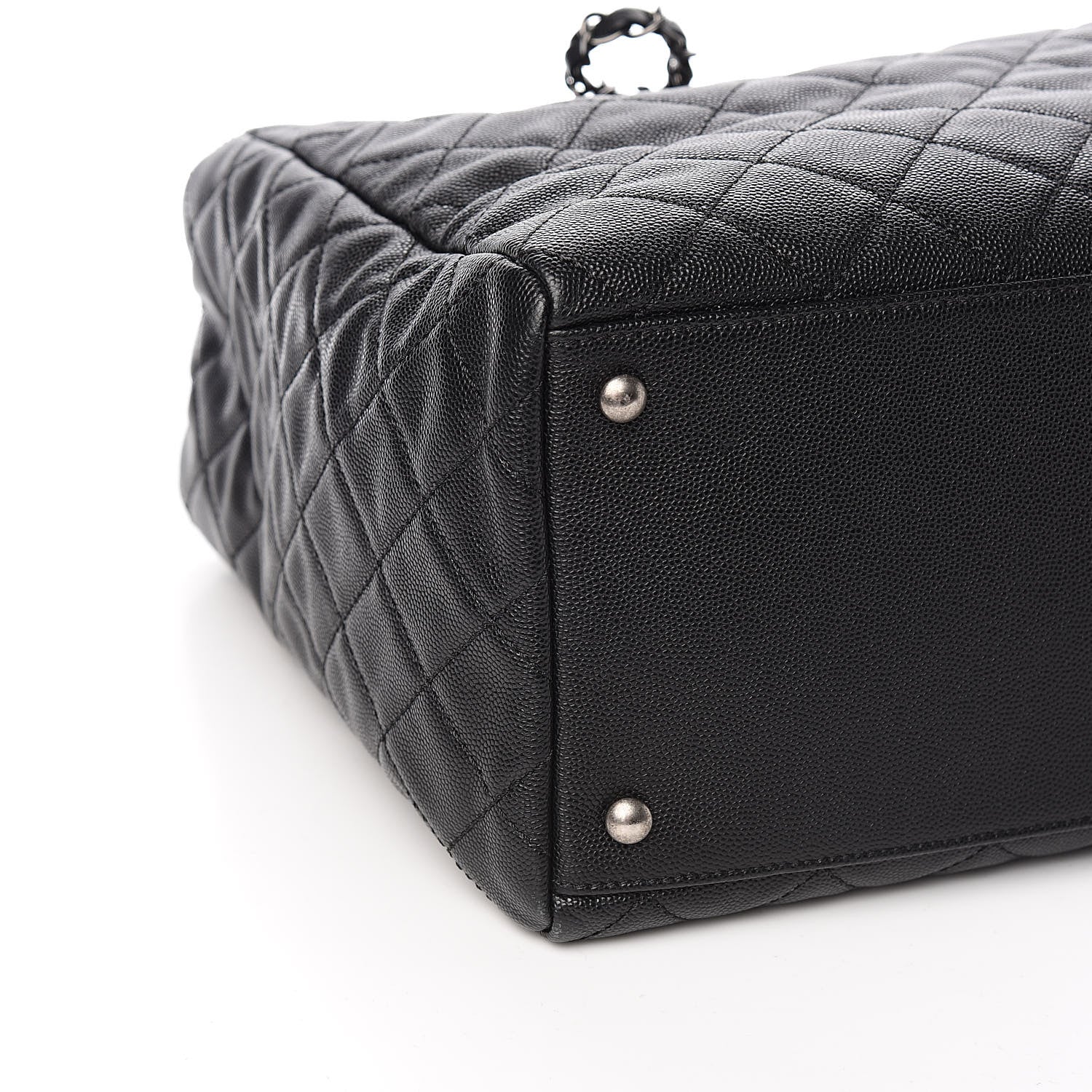 Chanel Caviar Lizard Quilted Large Coco Handle Shopping Tote Black 8 of 14