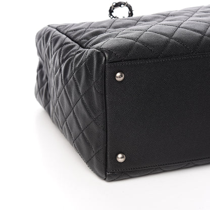 Chanel Caviar Lizard Quilted Large Coco Handle Shopping Tote Black 8 of 14