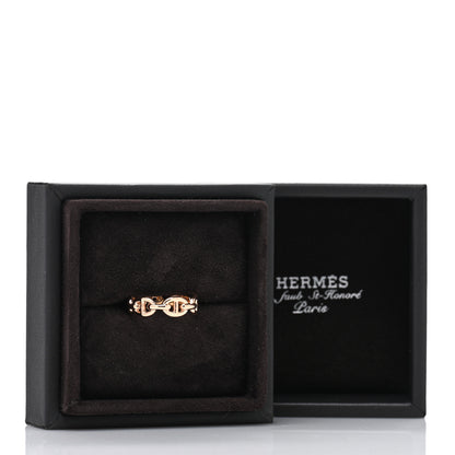 Hermes 18K Rose Gold PM Chaine d'Ancre Enchainee Ring 53 6.5 5 of 5