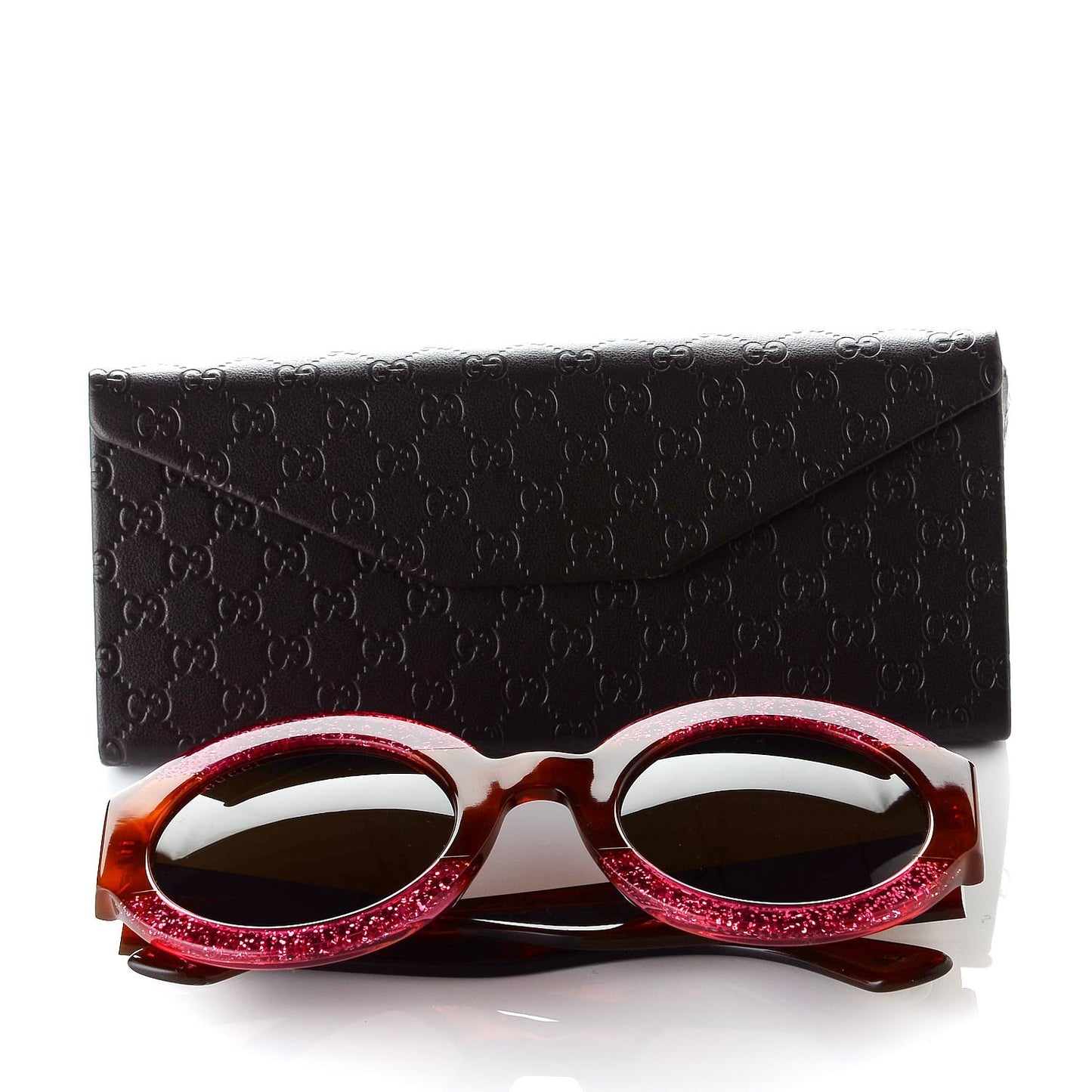 Acetate Round GG0084S Sunglasses Glitter Fuchsia