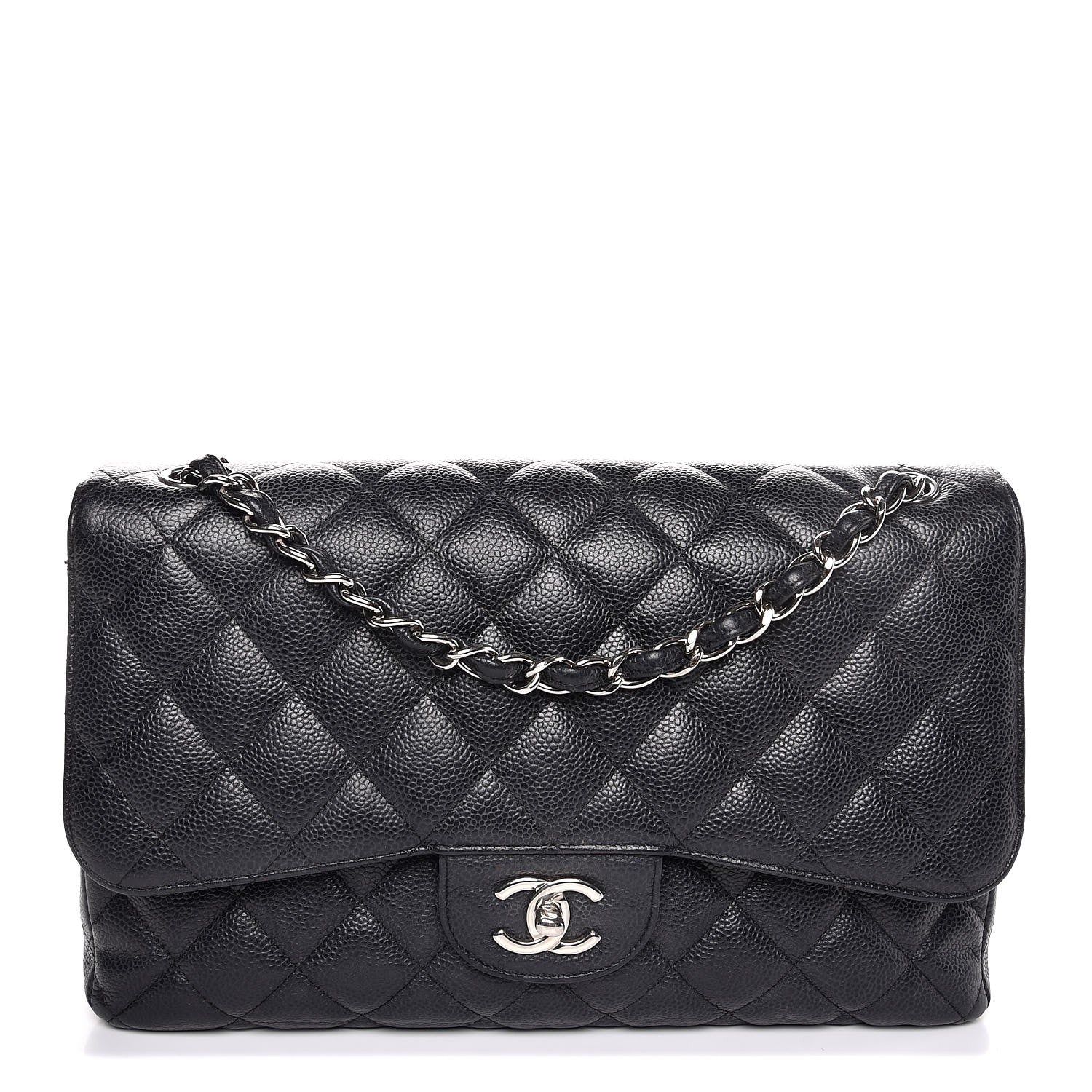 Chanel Caviar Quilted Jumbo Double Flap Black 1 of 14