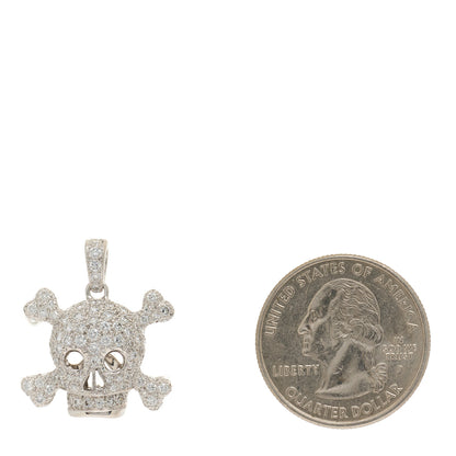 Christian Dior 18K White Gold Diamond Tete de Mort Pendant 2 of 4