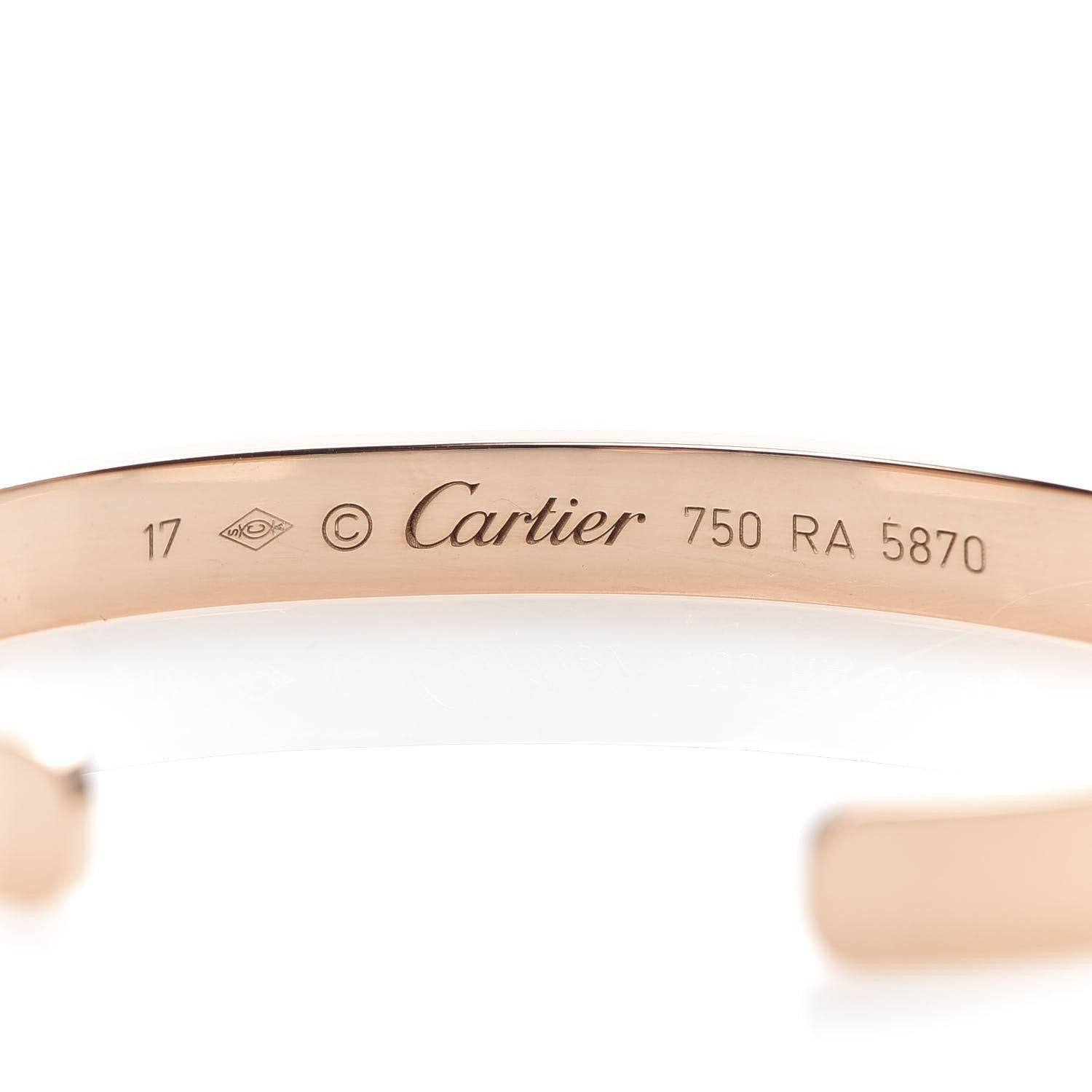 Cartier 18K Pink Gold LOVE Cuff Bracelet 17 4 of 4