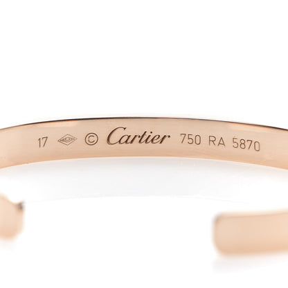 Cartier 18K Pink Gold LOVE Cuff Bracelet 17 4 of 4