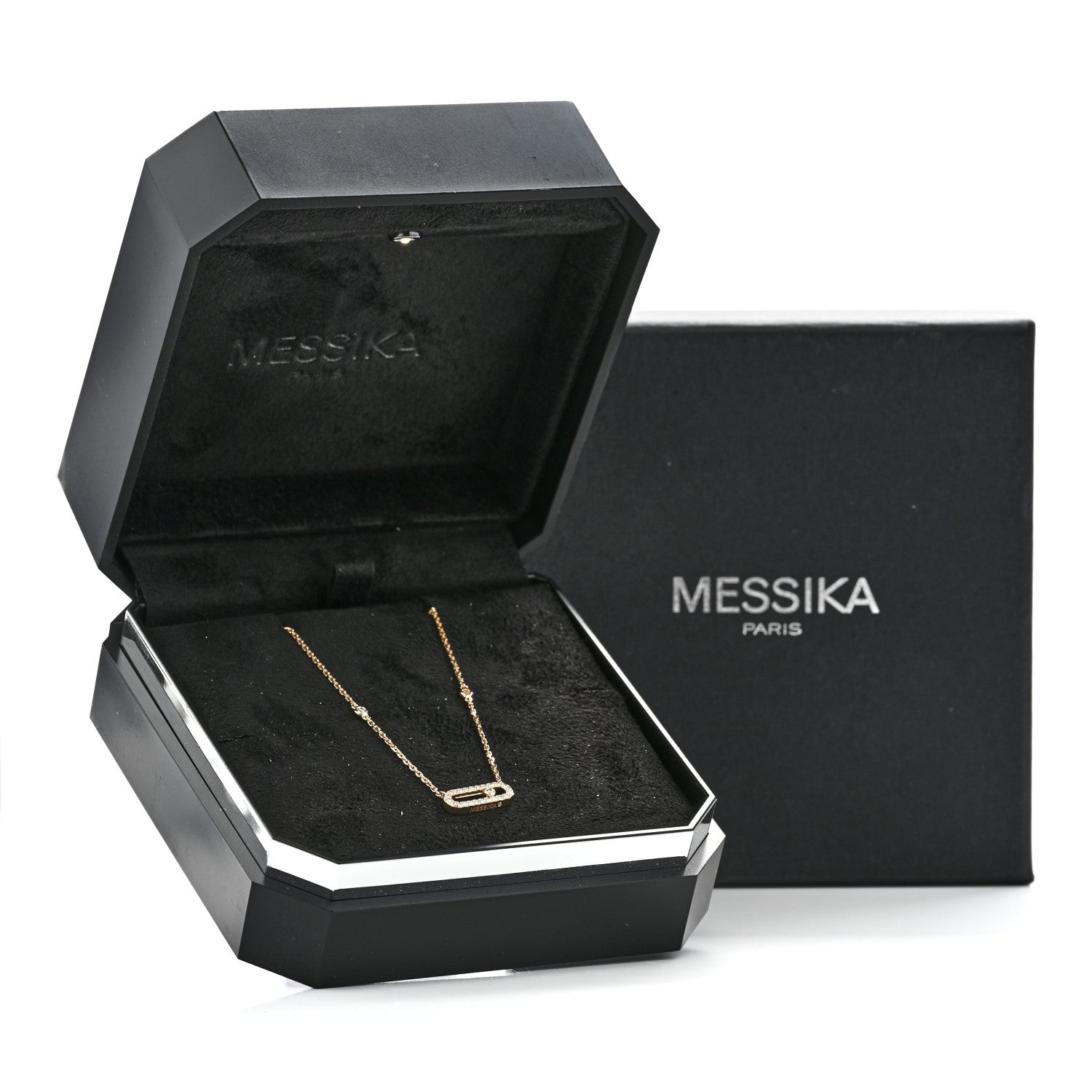 Messika 18K Yellow Gold Diamond Move Uno Pave Necklace 6 of 6