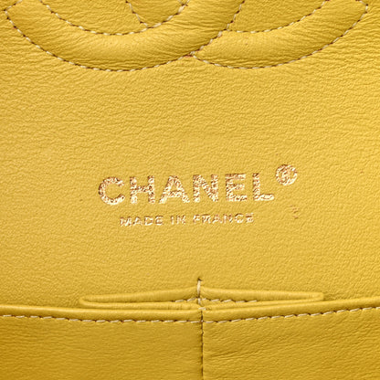 Chanel Tweed Quilted Medium Double Flap Yellow Multicolor 6 of 10