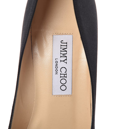 Jimmy Choo Satin Crystal Pumps 39.5 Black 9 of 10