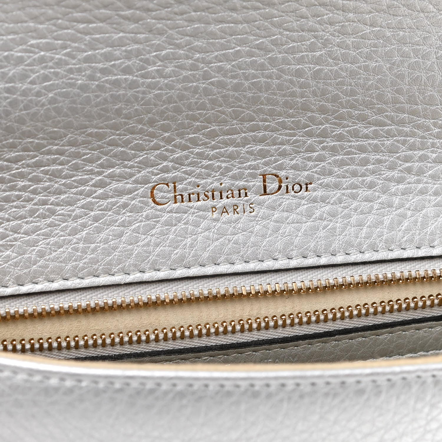 Christian Dior Metallic Grained Calfskin Medium Diorama Flap Bag Silver 6 of 11