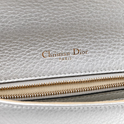 Christian Dior Metallic Grained Calfskin Medium Diorama Flap Bag Silver 6 of 11
