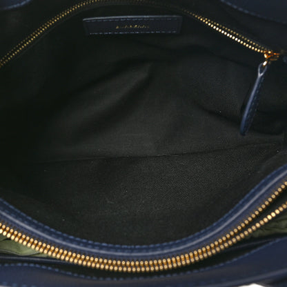 Burberry Derby Calfskin Vintage Check Medium Banner Tote Regency Blue 5 of 9