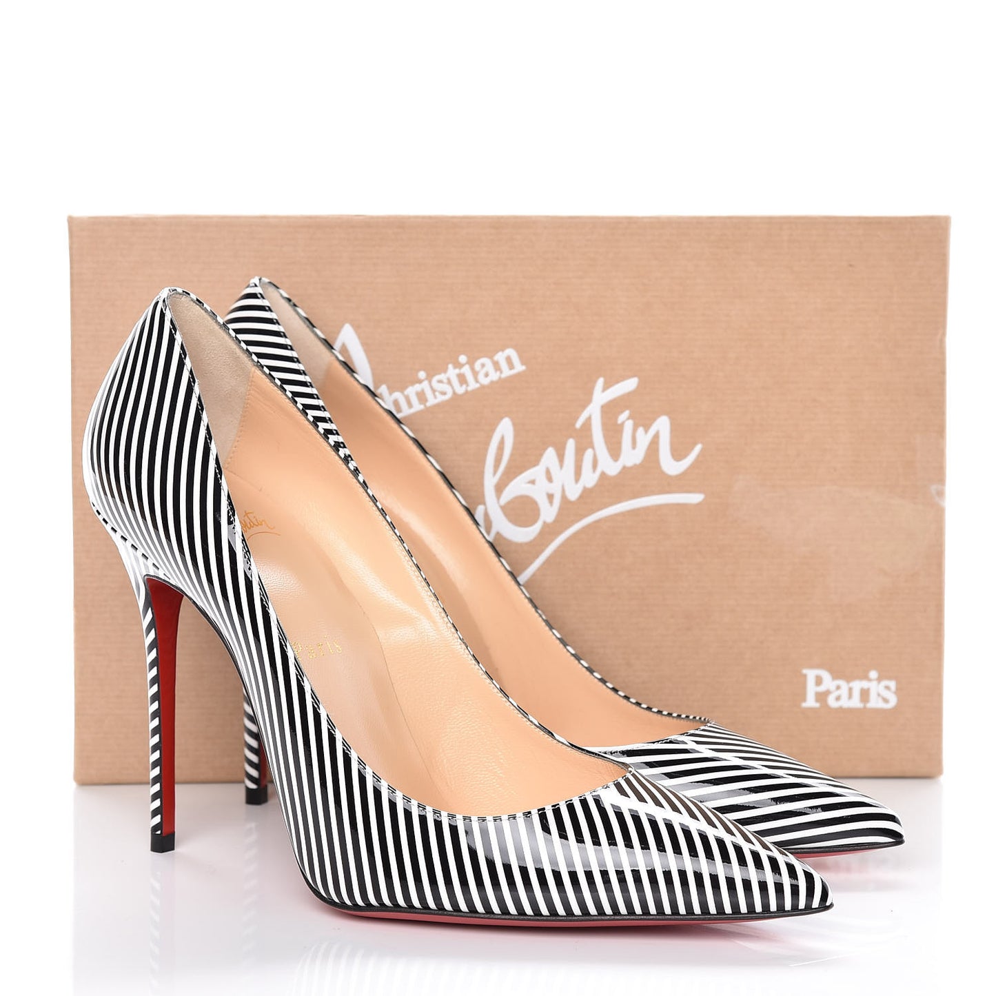 Patent Stripes Decollete 554 100 Pumps 39.5 Black White