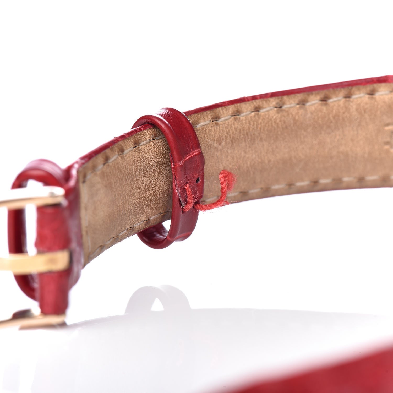 Chopard Stainless Steel 18K Yellow Gold Alligator 3 Diamond Ruby 26mm Happy Sport Quartz Watch 8 of 10