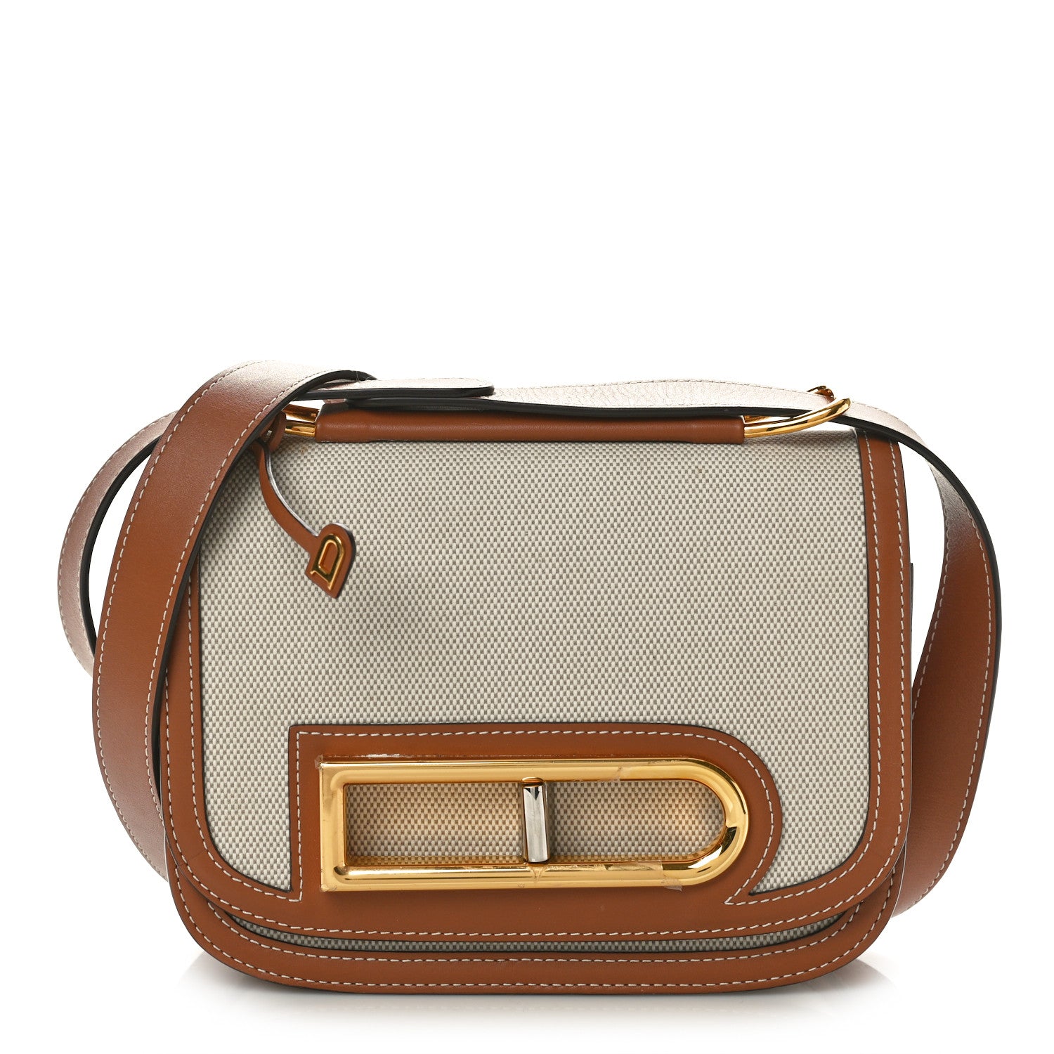 Delvaux Olen Calfskin Small Lingot Crossbody natural tan 1 of 10