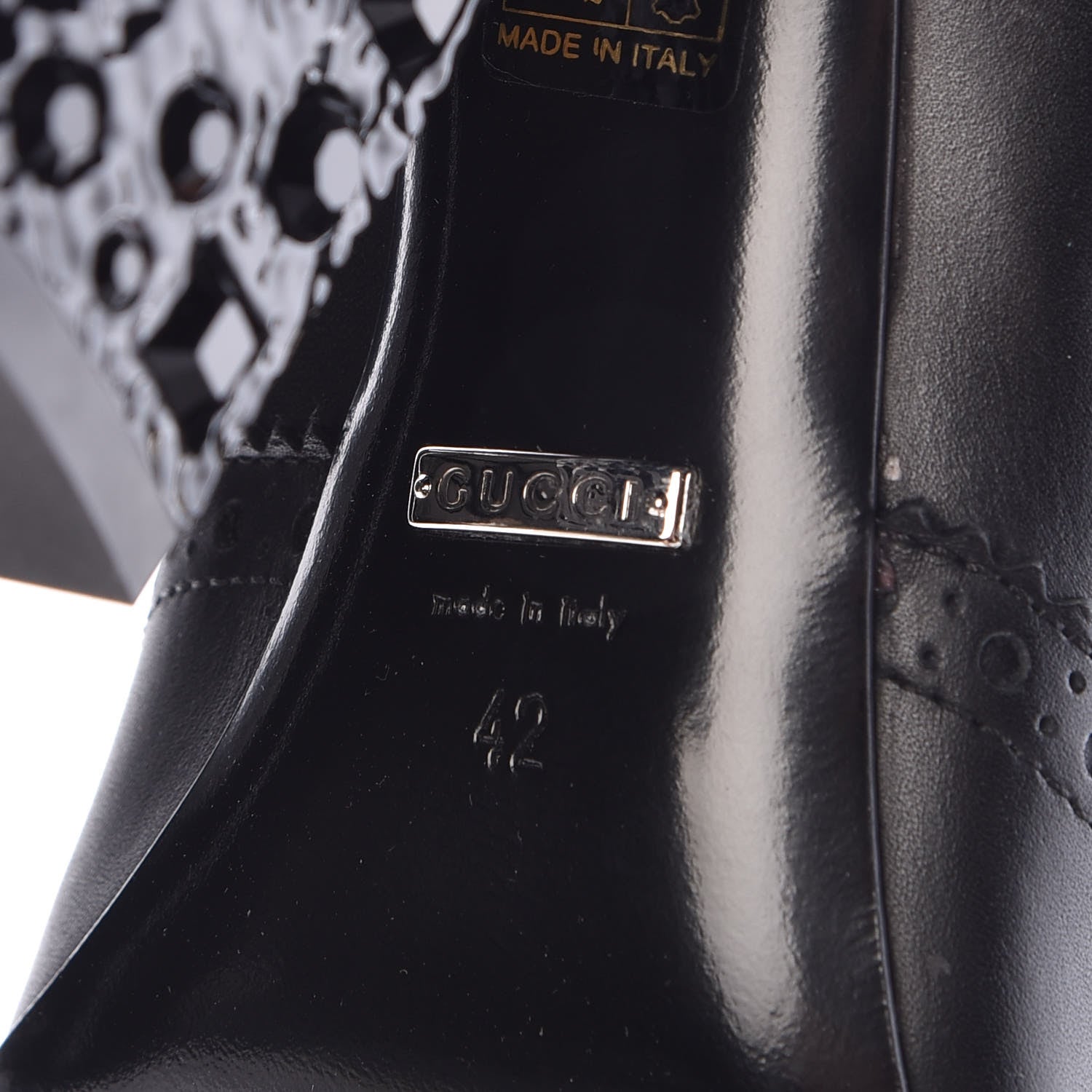 Gucci Calfskin Queercore Mid Calf Loafer Pumps 42 Black 6 of 8