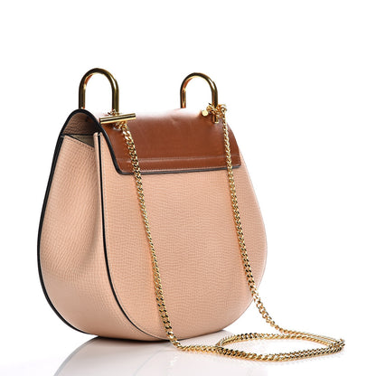 Chloe Grained Calfskin Lambskin Drew Shoulder Bag Powder Beige Caramel 3 of 6